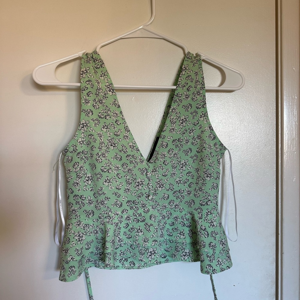 Primark Mint Green Floral Tank Top